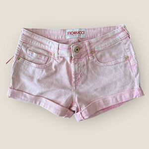 Fiorucci | Pink Denim Cuffed Shorts | Size 27 | NWT